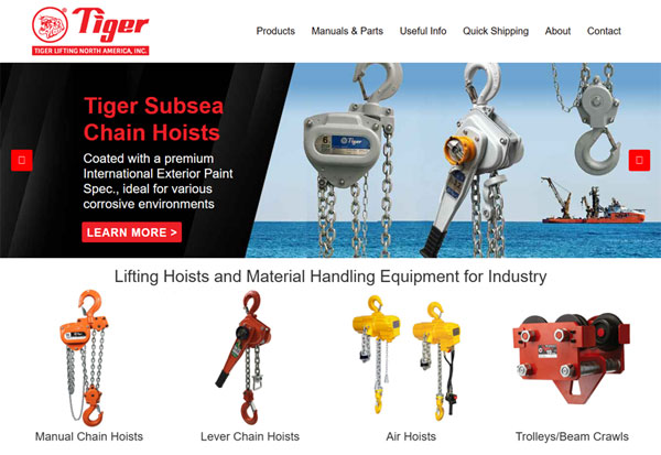 Tiger Lifting Hoists and Material Handling